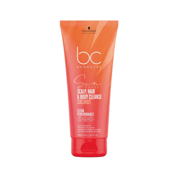 schwarzkopf bonacure sun protect scalp, hair & body cleanse coconut 200 ml